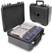 CASEMATIX WATERPROOF GRADED CARD CASE FITS 40 PSA BGS SGC FGS ONE TOUCH SPORTS CARDS, FOAM SLOTS