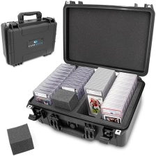 CASEMATIX PRO GRADED CARD CASE FOR 120 PSA BGS SPORTS CARDS, WATERPROOF STORAGE BOX WITH FOAM