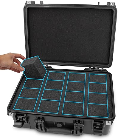 CASEMATIX PRO GRADED CARD CASE FOR 120 PSA BGS SPORTS CARDS, WATERPROOF STORAGE BOX WITH FOAM