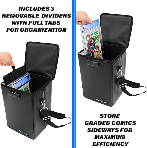 CASEMATIX FIRE-RESISTANT GRADED COMIC BOOK STORAGE CASE FITS 15 CGC COMICS, LOCK, DIVIDERS, STRAP