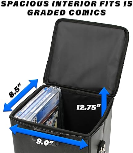 CASEMATIX FIRE-RESISTANT GRADED COMIC BOOK STORAGE CASE FITS 15 CGC COMICS, LOCK, DIVIDERS, STRAP