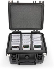 CASEMATIX WATERPROOF GRADED COIN CASE FOR 50 PCGS NGC COINS, CUSTOM HOLDER SUPPLIES COMPARTMENT