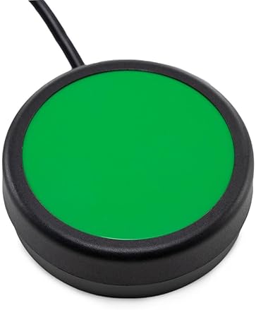 RAILDRIVER ONE BUTTON SWITCH WITH 3.5MM PLUG 2.5, GREEN , 12FT 3.6M WIRED CORD FOR AUDIO DEVICES