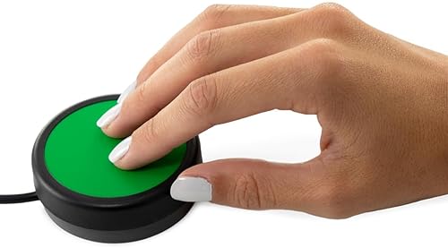 RAILDRIVER ONE BUTTON SWITCH WITH 3.5MM PLUG 2.5, GREEN , 12FT 3.6M WIRED CORD FOR AUDIO DEVICES