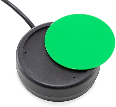 RAILDRIVER ONE BUTTON SWITCH WITH 3.5MM PLUG 2.5, GREEN , 12FT 3.6M WIRED CORD FOR AUDIO DEVICES