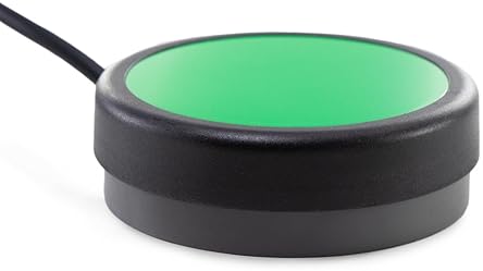 RAILDRIVER ONE BUTTON SWITCH WITH 3.5MM PLUG 2.5, GREEN , 12FT 3.6M WIRED CORD FOR AUDIO DEVICES