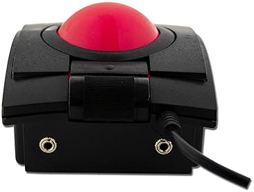RAILDRIVER X-KEYS L-TRAC RED TRACKBALL MOUSE WITH LASER TRACKING, ERGONOMIC DESIGN, MADE IN USA