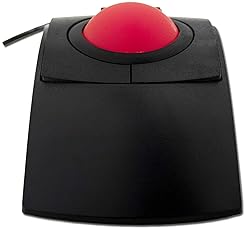 RAILDRIVER X-KEYS L-TRAC RED TRACKBALL MOUSE WITH LASER TRACKING, ERGONOMIC DESIGN, MADE IN USA