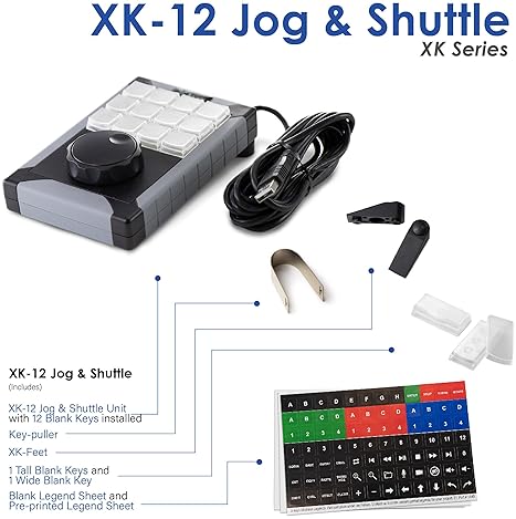 RAILDRIVER X-KEYS XK-12 JGS USB PROGRAMMABLE KEYBOARD WITH JOG SHUTTLE CONTROL FOR VIDEO EDITING REPLAY