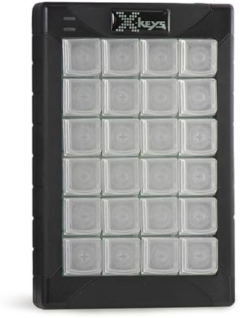 RAILDRIVER X-KEYS 24-KEY PROGRAMMABLE USB KEYPAD KEYBOARD BLACK WHITE CUSTOMIZABLE SHORTCUT KEYS