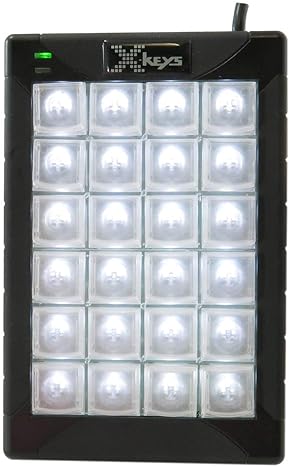 RAILDRIVER X-KEYS 24-KEY PROGRAMMABLE USB KEYPAD KEYBOARD BLACK WHITE CUSTOMIZABLE SHORTCUT KEYS