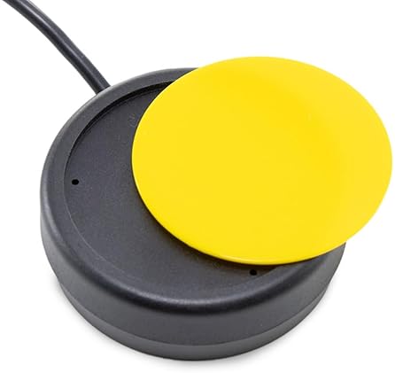 RAILDRIVER X-KEYS ONE BUTTON SWITCH WITH 3.5MM PLUG, 12FT CABLE, YELLOW, WIRED, ADAPTIVE ACCESSORY