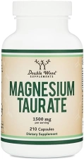 DOUBLE WOOD SUPPLEMENTS MAGNESIUM TAURATE 1500MG - CARDIOVASCULAR SUPPORT, 210 VEGAN CAPSULES, NON-GMO, GLUTEN FREE