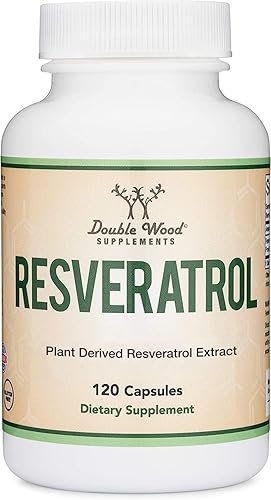 DOUBLE WOOD SUPPLEMENTS  RESVERATROL SUPPLEMENT 500MG, 120 CAPSULES 50 TRANS-RESVERATROL FOR HEALTHY AGING SUPPORT