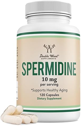 DOUBLE WOOD SUPPLEMENTS SPERMIDINE SUPPLEMENT 10MG 99 PURE, 120 CAPSULES POTENT ANTI-AGING, TELOMERE CELL SUPPORT