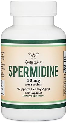 DOUBLE WOOD SUPPLEMENTS SPERMIDINE SUPPLEMENT 10MG 99 PURE, 120 CAPSULES POTENT ANTI-AGING, TELOMERE CELL SUPPORT