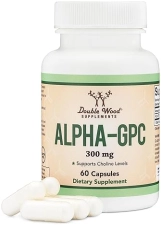 DOUBLE WOOD SUPPLEMENTS ALPHA GPC CHOLINE 600MG BRAIN SUPPLEMENT MEMORY, FOCUS COGNITIVE SUPPORT, 60 CAPSULES USA MADE