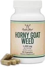 DOUBLE WOOD SUPPLEMENTS HORNY GOAT WEED 1000MG 20 ICARIINS, MAX STRENGTH, 90 CAPSULES, FOR MEN WOMEN,