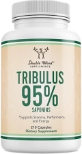 DOUBLE WOOD SUPPLEMENTS  TRIBULUS TERRESTRIS 1000MG FOR MEN, 95 SAPONINS, 210 VEGAN CAPSULES, ENERGY STAMINA, NON-GMO