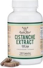 DOUBLE WOOD SUPPLEMENTS CISTANCHE TUBULOSA EXTRACT 500MG TESTOSTERONE BOOSTER FOR MEN, 120 CAPSULES,