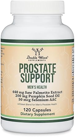 DOUBLE WOOD SUPPLEMENTS PROSTATE SUPPORT SUPPLEMENT FOR MEN SAW PALMETTO, PUMPKIN SEED OIL, SELENIUM 120 CAPSULES