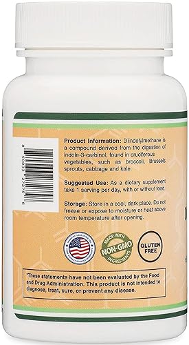 DOUBLE WOOD SUPPLEMENTS DIM SUPPLEMENT 400MG FOR HORMONE BALANCE, ESTROGEN BLOCKER ACNE SUPPORT, 60 CAPSULES