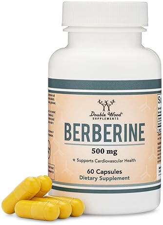 DOUBLE WOOD SUPPLEMENTS BERBERINE HCL 500MG - 60 VEGAN CAPSULES, NON-GMO, GLUTEN FREE, AMPK ACTIVATOR FOR HEART HEALTH