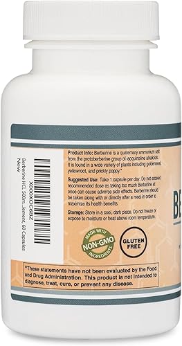 DOUBLE WOOD SUPPLEMENTS BERBERINE HCL 500MG - 60 VEGAN CAPSULES, NON-GMO, GLUTEN FREE, AMPK ACTIVATOR FOR HEART HEALTH