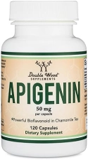 DOUBLE WOOD SUPPLEMENTS APIGENIN SUPPLEMENT 50MG 120 CAPSULES CHAMOMILE BIOFLAVONOID FOR SLEEP, MOOD RELAXATION