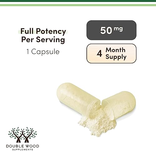 DOUBLE WOOD SUPPLEMENTS APIGENIN SUPPLEMENT 50MG 120 CAPSULES CHAMOMILE BIOFLAVONOID FOR SLEEP, MOOD RELAXATION