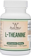 DOUBLE WOOD SUPPLEMENTS L-THEANINE 200MG EXTRA STRENGTH SLEEP RELAXATION SUPPORT, 120 VEGAN CAPSULES, GLUTEN-FREE