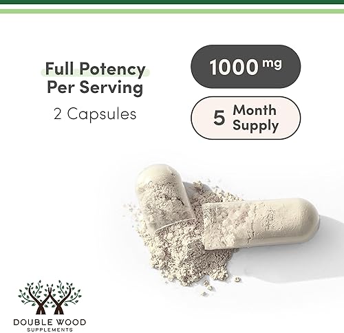 DOUBLE WOOD SUPPLEMENTS GABA SUPPLEMENT 1000MG 300 VEGAN CAPSULES FOR CALM, RELAXATION SLEEP SUPPORT NON-GMO, GLUTEN FREE