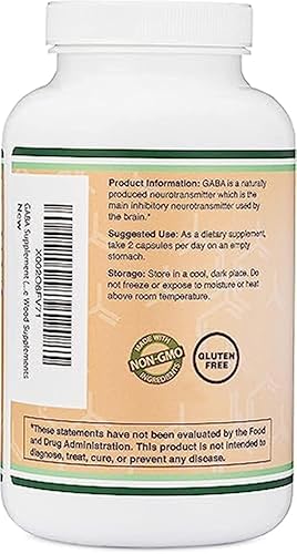 DOUBLE WOOD SUPPLEMENTS GABA SUPPLEMENT 1000MG 300 VEGAN CAPSULES FOR CALM, RELAXATION SLEEP SUPPORT NON-GMO, GLUTEN FREE