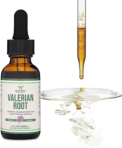 DOUBLE WOOD SUPPLEMENTS VALERIAN ROOT DROPS FOR SLEEP ORGANIC TINCTURE EXTRACT 168MG, 1OZ, RELAXATION SUPPLEMENT