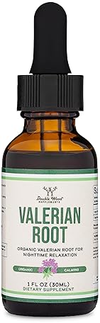 DOUBLE WOOD SUPPLEMENTS VALERIAN ROOT DROPS FOR SLEEP ORGANIC TINCTURE EXTRACT 168MG, 1OZ, RELAXATION SUPPLEMENT