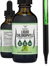 DOUBLE WOOD SUPPLEMENTS CHLOROPHYLL LIQUID DROPS 2OZ PEPPERMINT FLAVOR FOR DIGESTION, ENERGY DETOX VEGAN,
