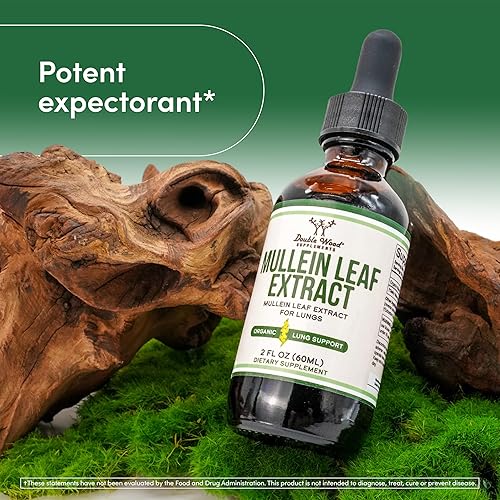DOUBLE WOOD SUPPLEMENTS MULLEIN LEAF DROPS FOR LUNG RESPIRATORY HEALTH 2OZ LIQUID SUPPLEMENT, 60 SERVINGS