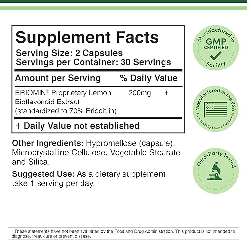DOUBLE WOOD SUPPLEMENTS GLP-1 SUPPLEMENT 200MG BIOFLAVONOID EXTRACT FOR GUT HEALTH, 70 ERIOCITRIN, 30 SERVINGS