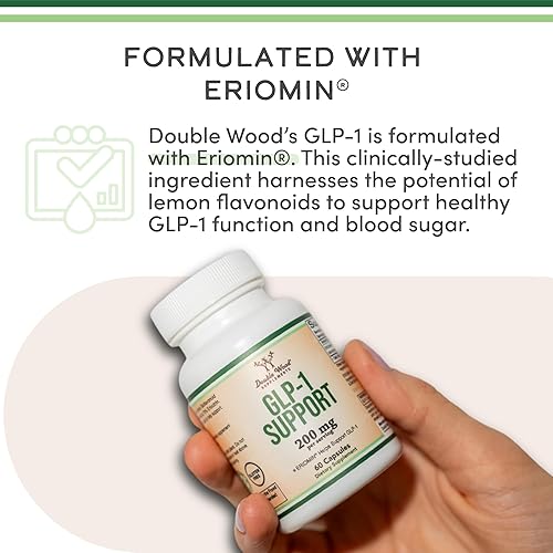DOUBLE WOOD SUPPLEMENTS GLP-1 SUPPLEMENT 200MG BIOFLAVONOID EXTRACT FOR GUT HEALTH, 70 ERIOCITRIN, 30 SERVINGS