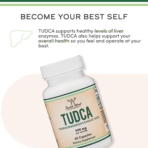 DOUBLE WOOD SUPPLEMENTS TUDCA BILE SALTS 500MG LIVER GALLBLADDER CLEANSE SUPPLEMENT 60 CAPSULES