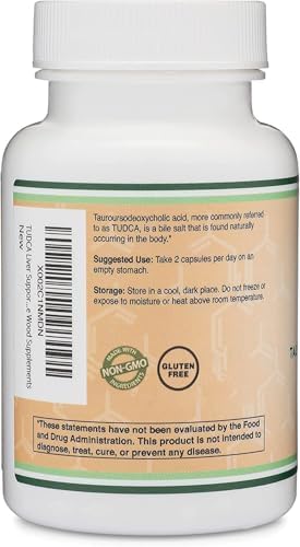 DOUBLE WOOD SUPPLEMENTS TUDCA BILE SALTS 500MG LIVER GALLBLADDER CLEANSE SUPPLEMENT 60 CAPSULES