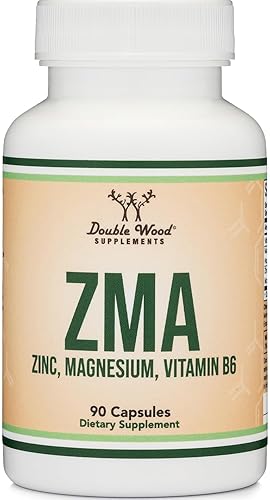 DOUBLE WOOD SUPPLEMENTS ZMA SUPPLEMENT 501MG ZINC, MAGNESIUM, B6 FOR MEN WOMEN, 90 CAPSULES