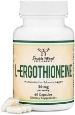 DOUBLE WOOD SUPPLEMENTS ERGOTHIONEINE SUPPLEMENT 30MG PLANT-BASED L-ERGOTHIONEINE 60 VEGAN CAPSULES NON-GMO, GLUTEN FREE