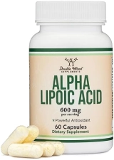 DOUBLE WOOD SUPPLEMENTS ALPHA LIPOIC ACID 600MG - 60 VEGAN CAPSULES ANTIOXIDANT FOR NERVE HEART HEALTH NON-GMO, GLUTEN-FREE
