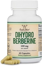 DOUBLE WOOD SUPPLEMENTS DIHYDROBERBERINE 100MG CAPSULES GLUCOVANTAGE SUPER BERBERINE, 5X POTENCY, VEGAN, 60 COUNT, TESTED