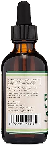 DOUBLE WOOD SUPPLEMENTS 5-HTP LIQUID DROPS 50MG FAST-ABSORBING SEROTONIN SUPPLEMENT FOR MOOD, SLEEP RELAXATION, 60 SERVINGS