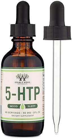 DOUBLE WOOD SUPPLEMENTS 5-HTP LIQUID DROPS 50MG FAST-ABSORBING SEROTONIN SUPPLEMENT FOR MOOD, SLEEP RELAXATION, 60 SERVINGS