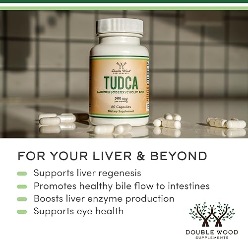 DOUBLE WOOD SUPPLEMENTS TUDCA BILE SALTS LIVER SUPPORT SUPPLEMENT 500MG 60 CAPSULES GALLBLADDER CLEANSE BY DOUBLE WOOD