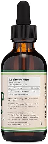 DOUBLE WOOD SUPPLEMENTS 5-HTP LIQUID DROPS 50MG FAST ABSORPTION SEROTONIN SUPPLEMENT FOR MOOD SLEEP, 60 SERVINGS