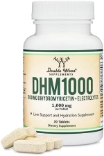 DOUBLE WOOD SUPPLEMENTS DHM 1000MG TABLETS WITH ELECTROLYTES POTENT DIHYDROMYRICETIN SUPPLEMENT FOR HYDRATION LIVER SUPPORT